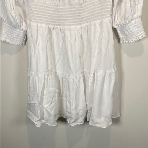 Gianni Bini White Off shoulders Sundress with Cuffed 3/4 Sleeves - Picture 4 of 7